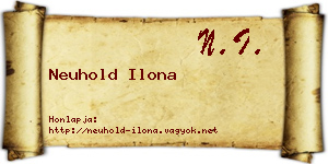 Neuhold Ilona névjegykártya